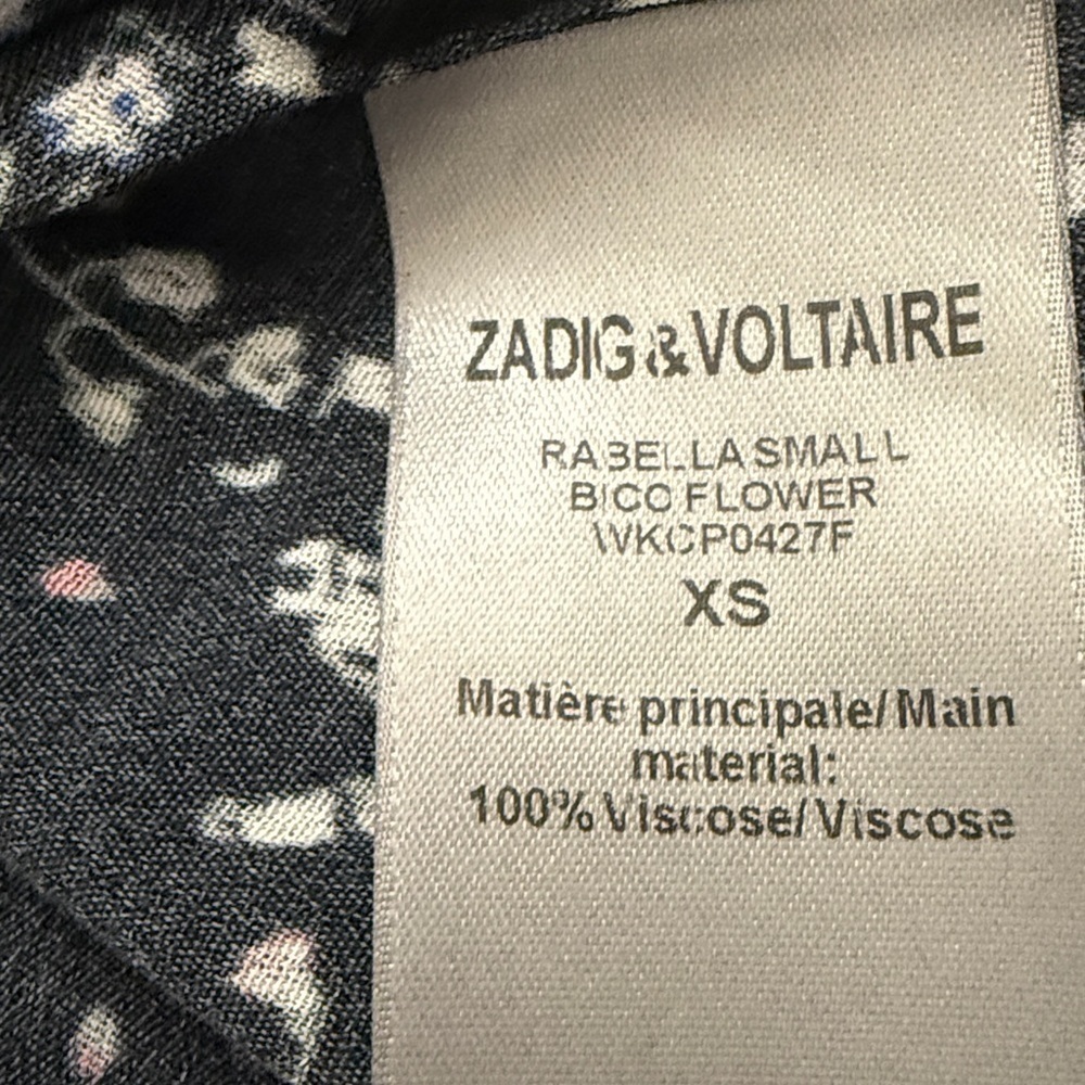 Zadig & Voltaire Taos Spark Floral Print Long Sleeve Mini Dress. Size XS. - Picture 8 of 9